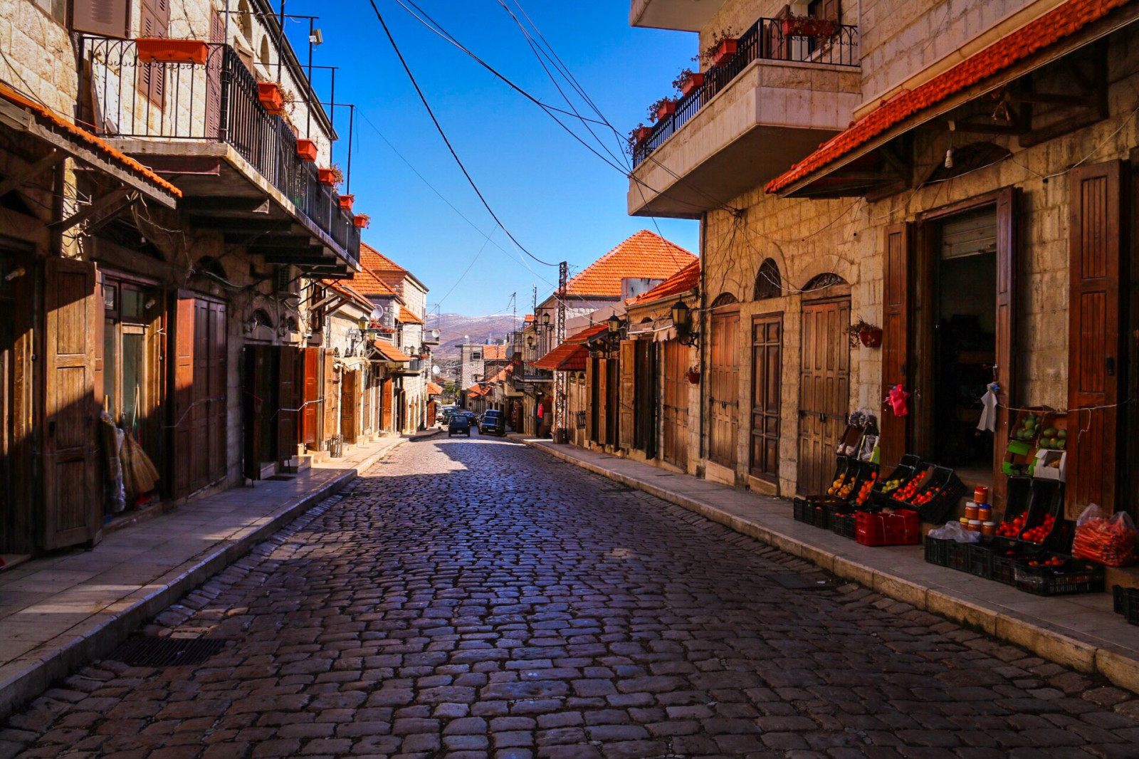 Libanon, westbekaa, starý, ulice, fotografování, fotografie