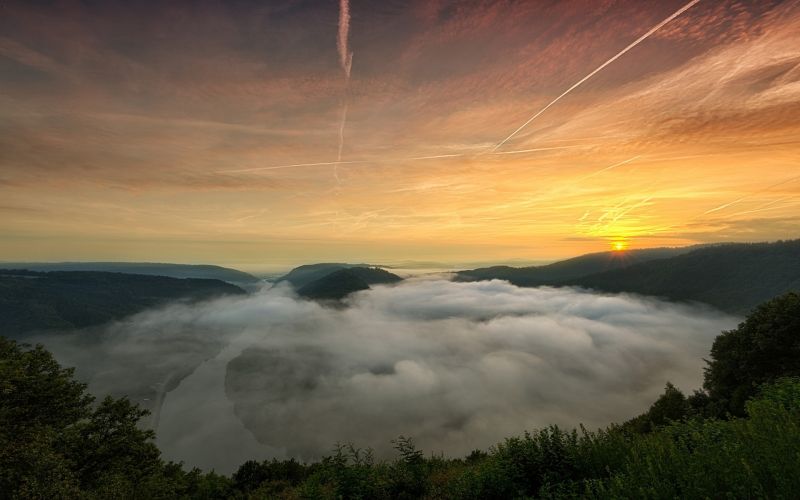 slunečnímu záření, západ slunce, moře, krajina, les, Příroda slunečnímu záření, západ slunce, moře, krajina, les, Příroda