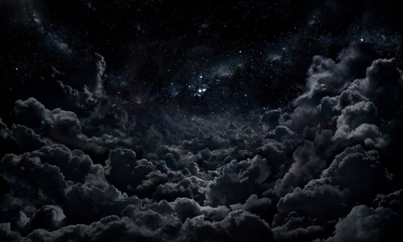 monochrome, night, space, sky, clouds, moonlight monochrome, night, space, sky, clouds, moonlight