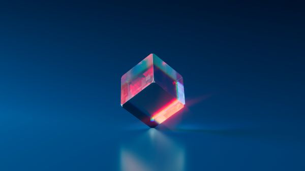 blue,reflection,crystal,cube,digital,artwork