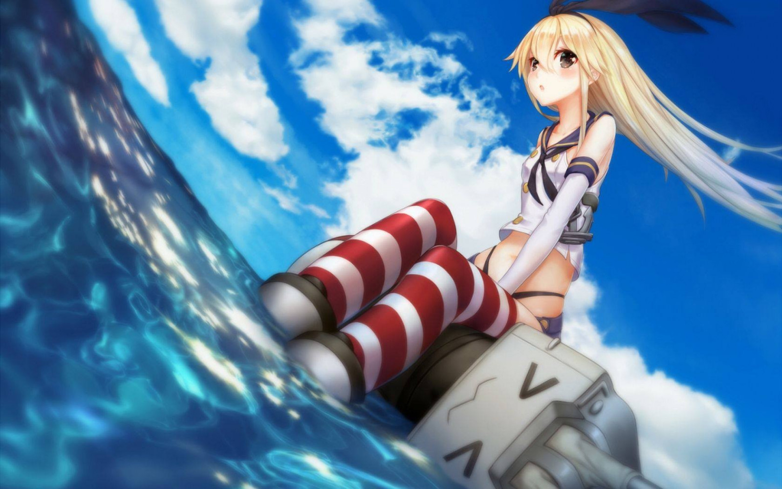 Illustration, Anime, Kantai-Sammlung, Fan Art, Shimakaze Kancolle, Bildschirmfoto, Computer-Tapete, erfundener Charakter