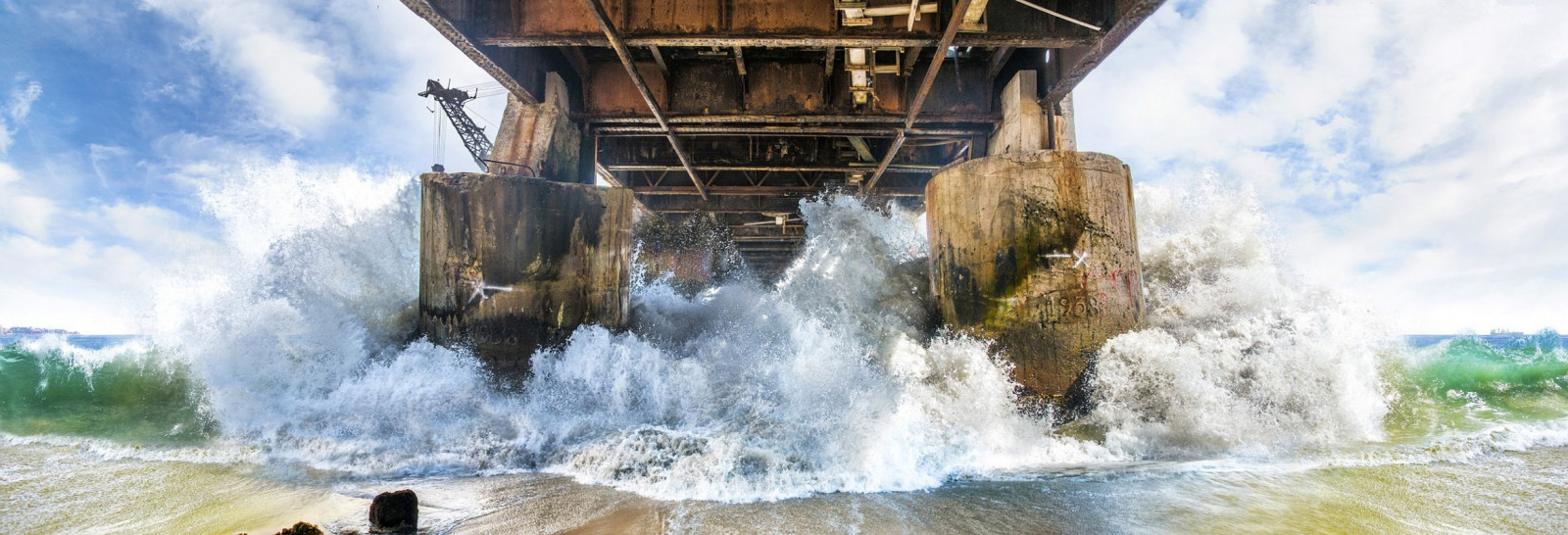 krajina, starý, moře, voda, Příroda, písek, mraky, pláž, vlny, Panorámy, dok, Chile, Vina del Mar, vlna, Snímek obrazovky, vodní prvek, vodní park