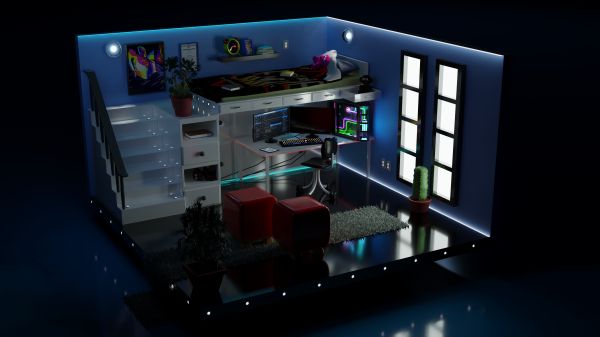 audio equipment,shelving,Computer desk,chair,display case,machine