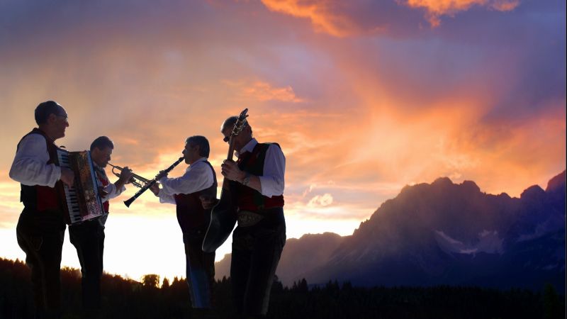 alpenspektakel,band,Berg,solnedgång,himmel