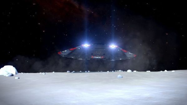 night, planet, space, snow, spaceship, asteroid