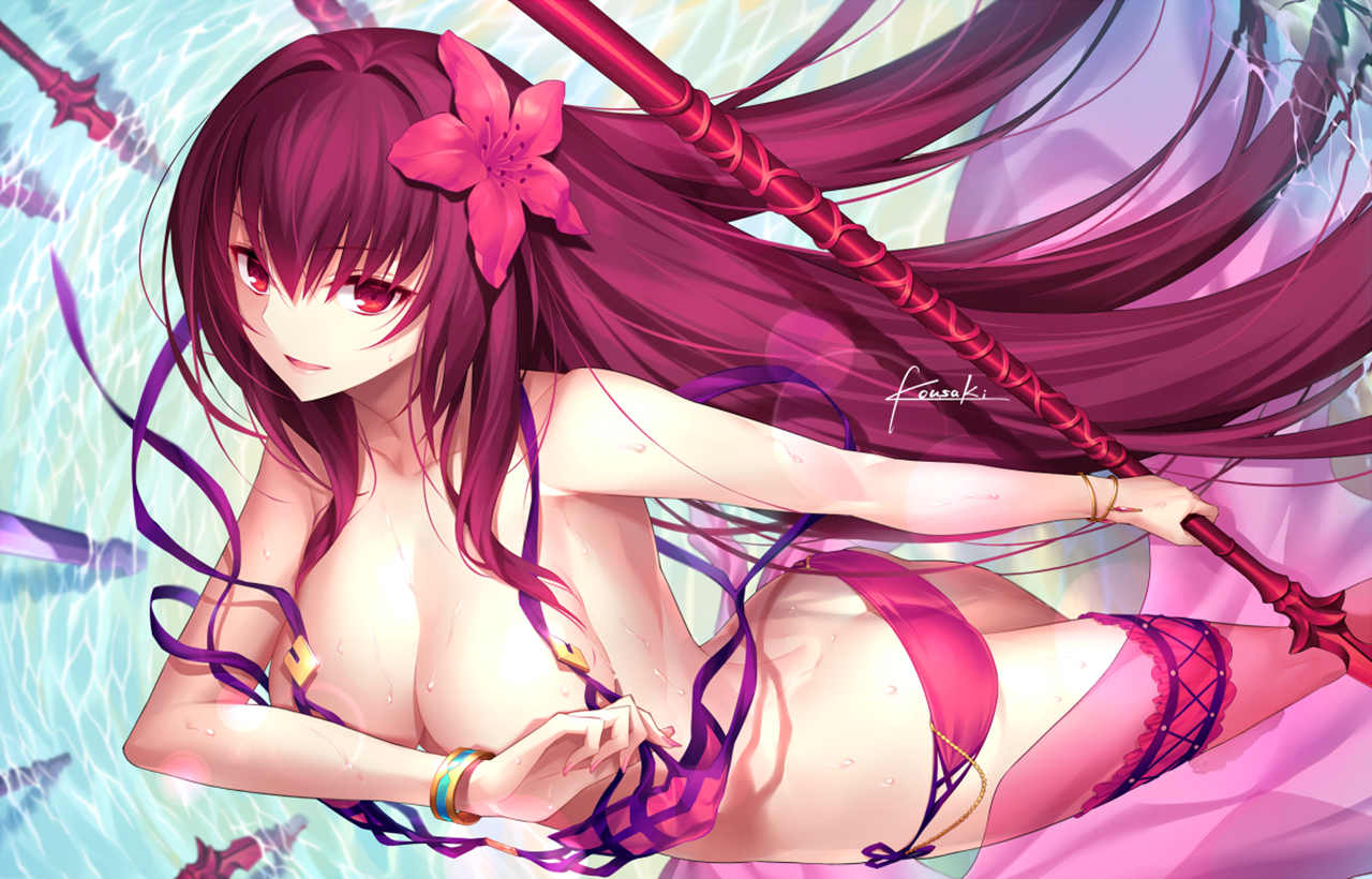 Wallpaper Fate Grand Order Scathach Fate Grand Order Bikini Flowers Weapon Spear Water Ass Topless 1280x820 Suppekamm 1387525 Hd Wallpapers Wallhere