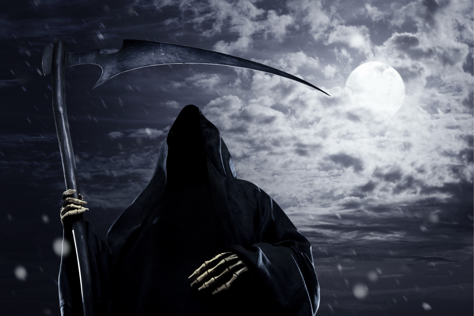 단색화, 밤, 하늘, 비, 달, 월광, 죽음, 큰 낫, 얼굴이없는, 빛, 구름, 어둠, 스크린 샷, 컴퓨터 벽지, 지구의 분위기, 검정색과 흰색, 흑백 사진