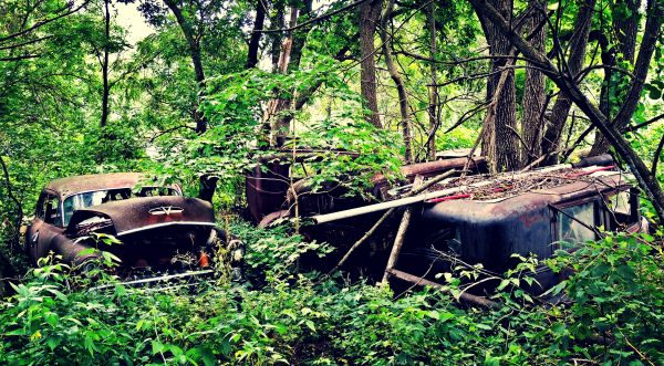 Ford,abandoned,car,Wisconsin,spring,rust