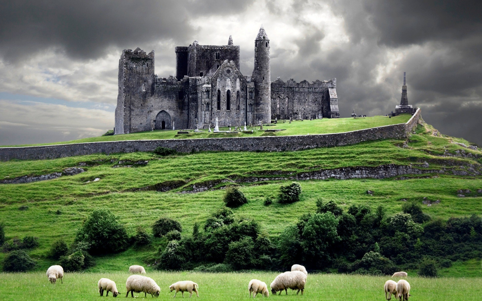 Wallpaper : landscape, building, grass, field, castle, farm, HDR, sheep
