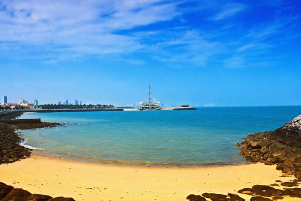 sea,water,bay,shore,sand,sky