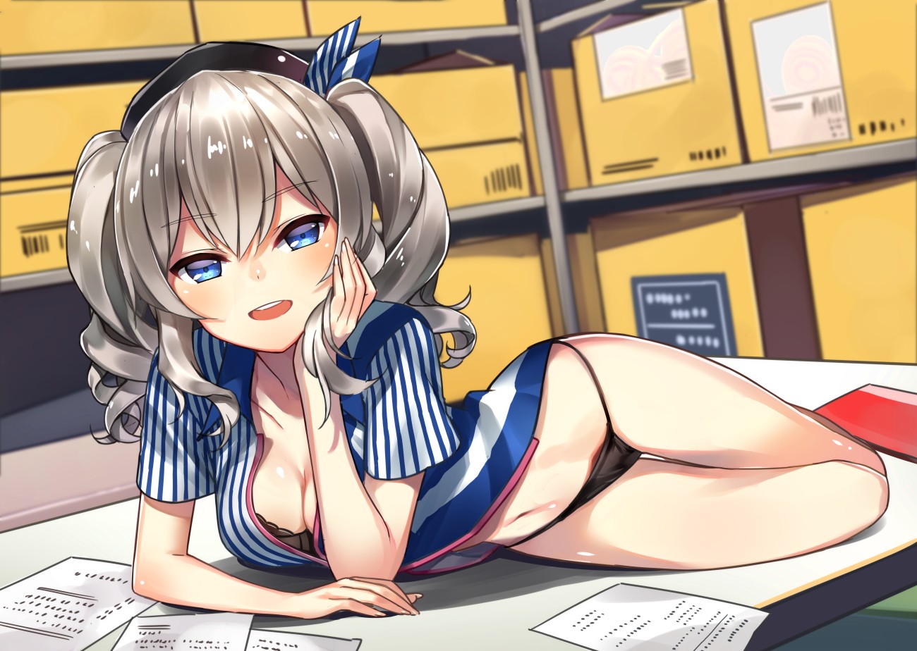 ilustrace, anime, anime dívky, kreslená pohádka, Kantai Collection, černé vlasy, výstřih, komiks, pupky, jednotný, Kashima KanColle, mangaka
