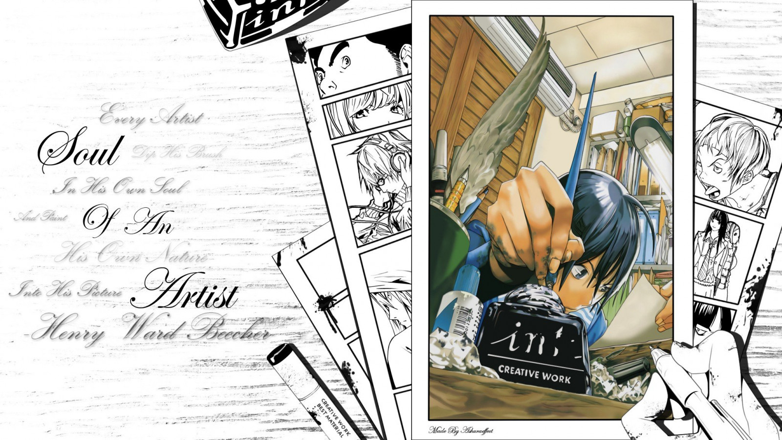 2048x1152 px, Bakuman, Moritaka Mashiro