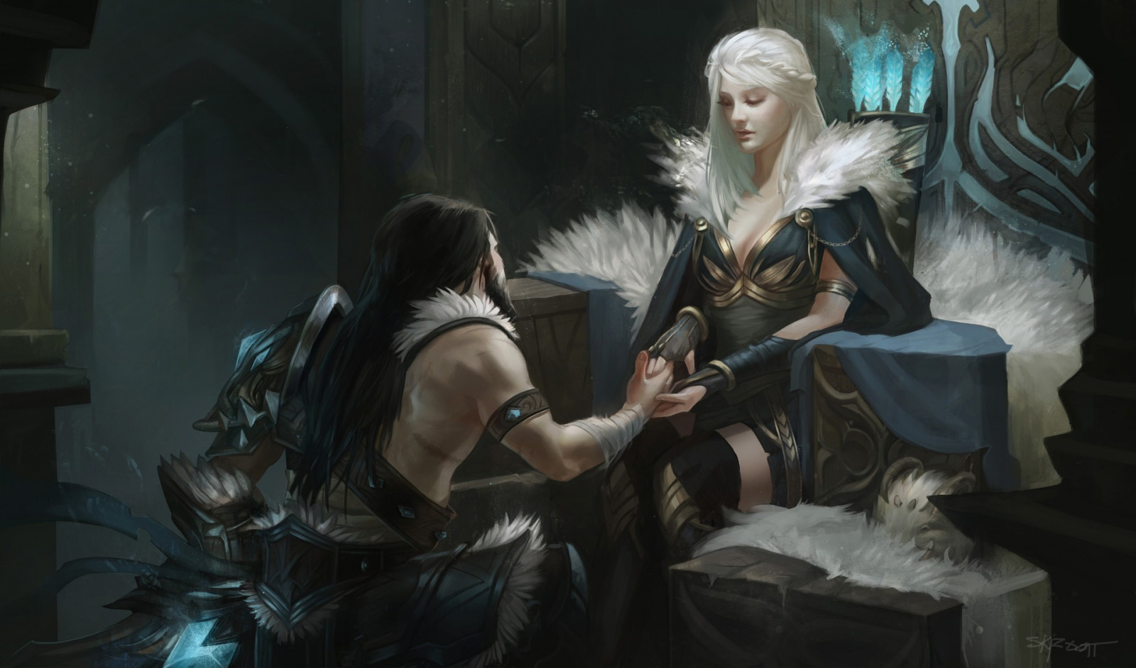 ศิลปะจินตนาการ, อะนิเมะ, League of Legends, Ashe, Poro, ตำนาน, Tryndamere, ความมืด, ภาพหน้าจอ