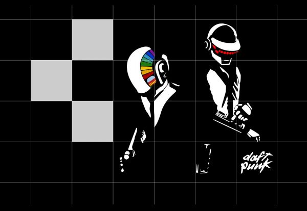simple background,minimalism,black,silhouette,music,Daft Punk