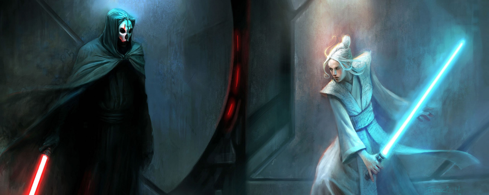 Hvězdné války, anime, Sith, Jedi, Darth Nihilus, Brianna, Mical, Atris, tma, Snímek obrazovky, počítač tapeta, fiktivní postava, zvláštní efekty