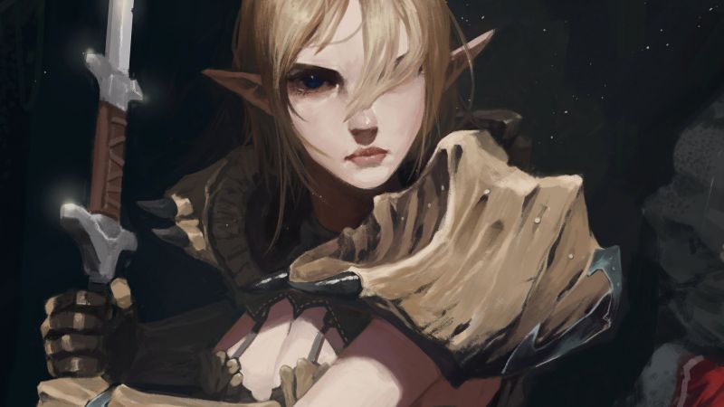 anime, The Elder Scrolls V Skyrim, oblečení, kostým, fantasy umění, tma anime, The Elder Scrolls V Skyrim, oblečení, kostým, fantasy umění, tma