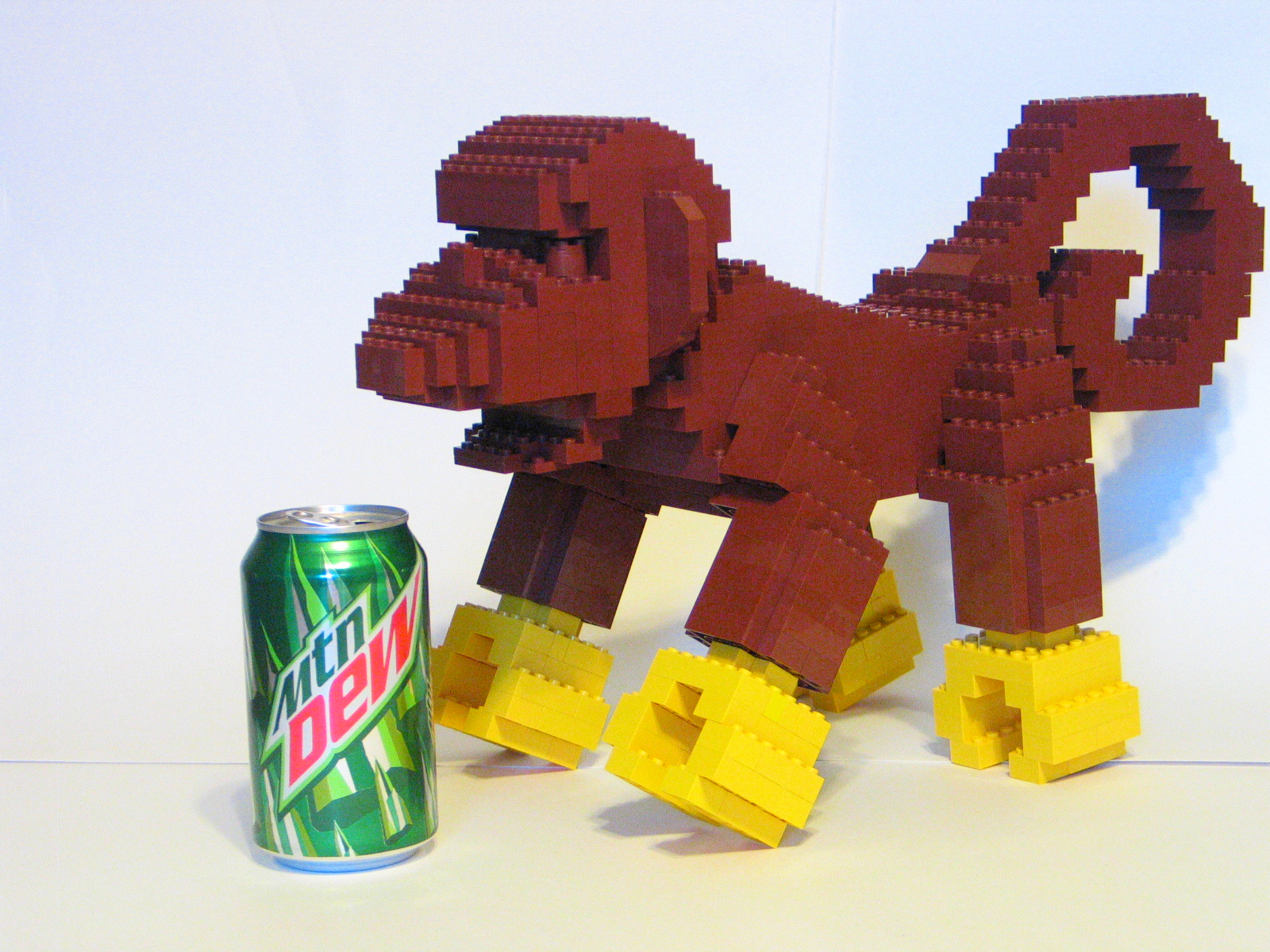 scultura, gigante, scimmia, mt, LEGO, rugiada, minifig, Mtdewmonkey