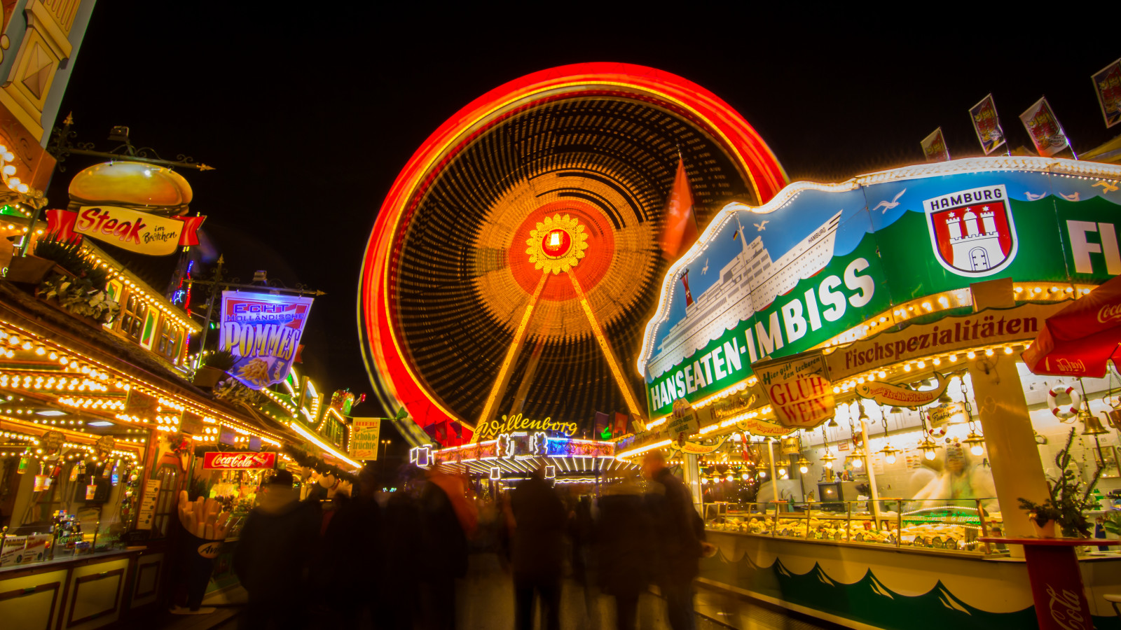 noc, park, Kánon, objektiv, veletrh, MM, úhel, Karneval, 2014, široký, ultra, festival, hamburger, objektiv, dom, rekreace, 700d, Tokina, rekreaci ve volné přírodě, zábavní park, zábavní jízda, nonbuilding struktura, Winkel, ultraweitwinkel, Riesenrad, Weit, 1116, winterdom