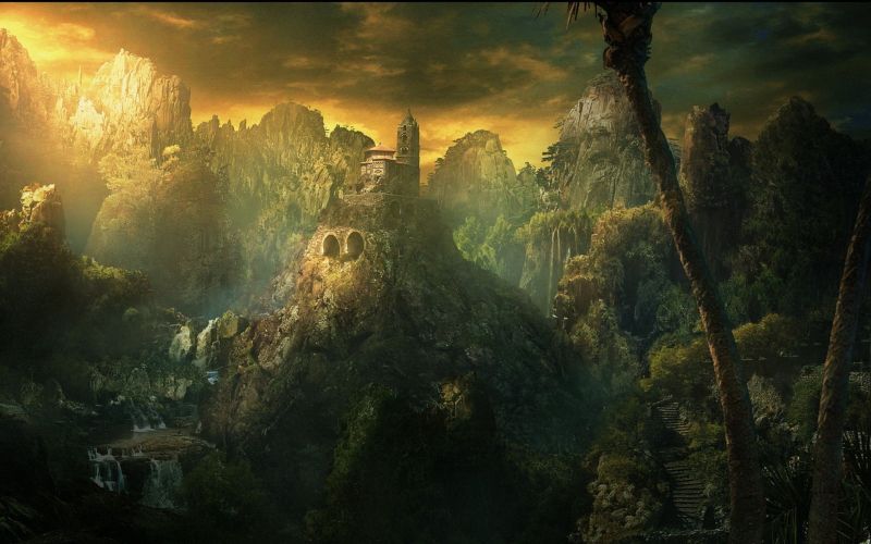 slunečnímu záření, krajina, les, fantasy umění, umělecká díla, džungle slunečnímu záření, krajina, les, fantasy umění, umělecká díla, džungle