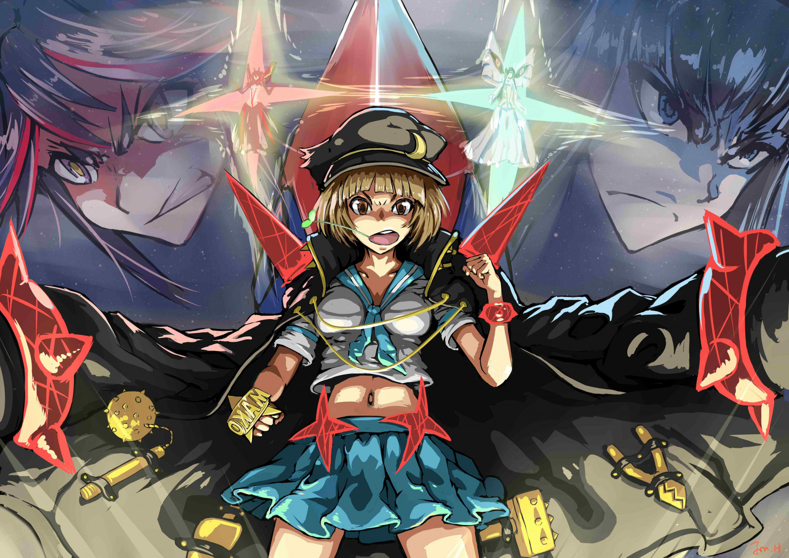 ilustrace, anime, Kill la Kill, komiks, Mako Mankanshoku, Snímek obrazovky, mangaka, komiks