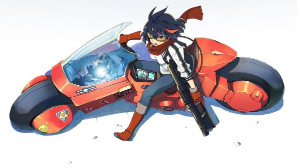 illustration, motorcycle, crossover, cartoon, Kill la Kill, Toy