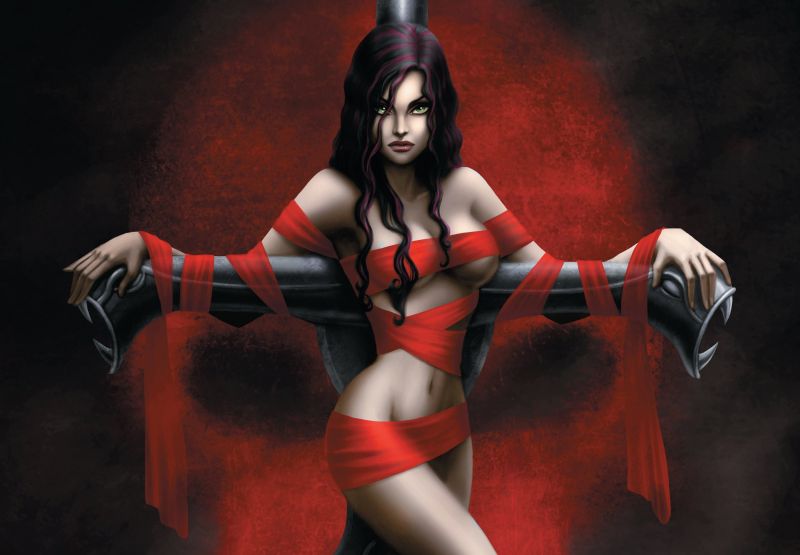 Fantasy art, anime, i fumetti, costume, rosso, oscurità