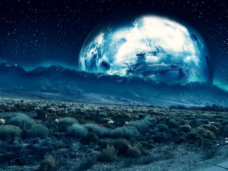 fantasy umění, planeta, prostor, Země, měsíční svit, atmosféra fantasy umění, planeta, prostor, Země, měsíční svit, atmosféra