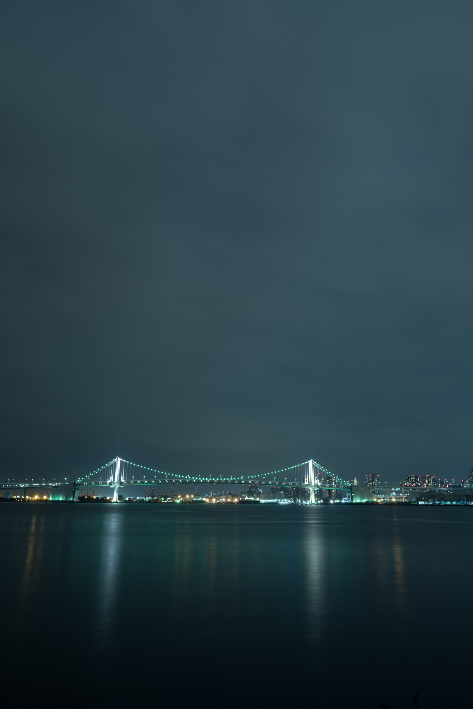 Japan, Meer, Nacht-, die Architektur, Betrachtung, Skyline, Brücke, Mondlicht, Horizont, Atmosphäre, Dämmerung, Stift, Tokio, Olymp, Jp, Licht, Nebel, Beleuchtet, Erleuchtung, Dunkelheit, Wahrzeichen, Regenbogenbrücke, Tokyobay, 12mmf20, Mzuiko, Penf, Zuiko, Mzuikodigitaled12mmf20, Harumi, Harumiferryterminal, Atmosphärisches Phänomen