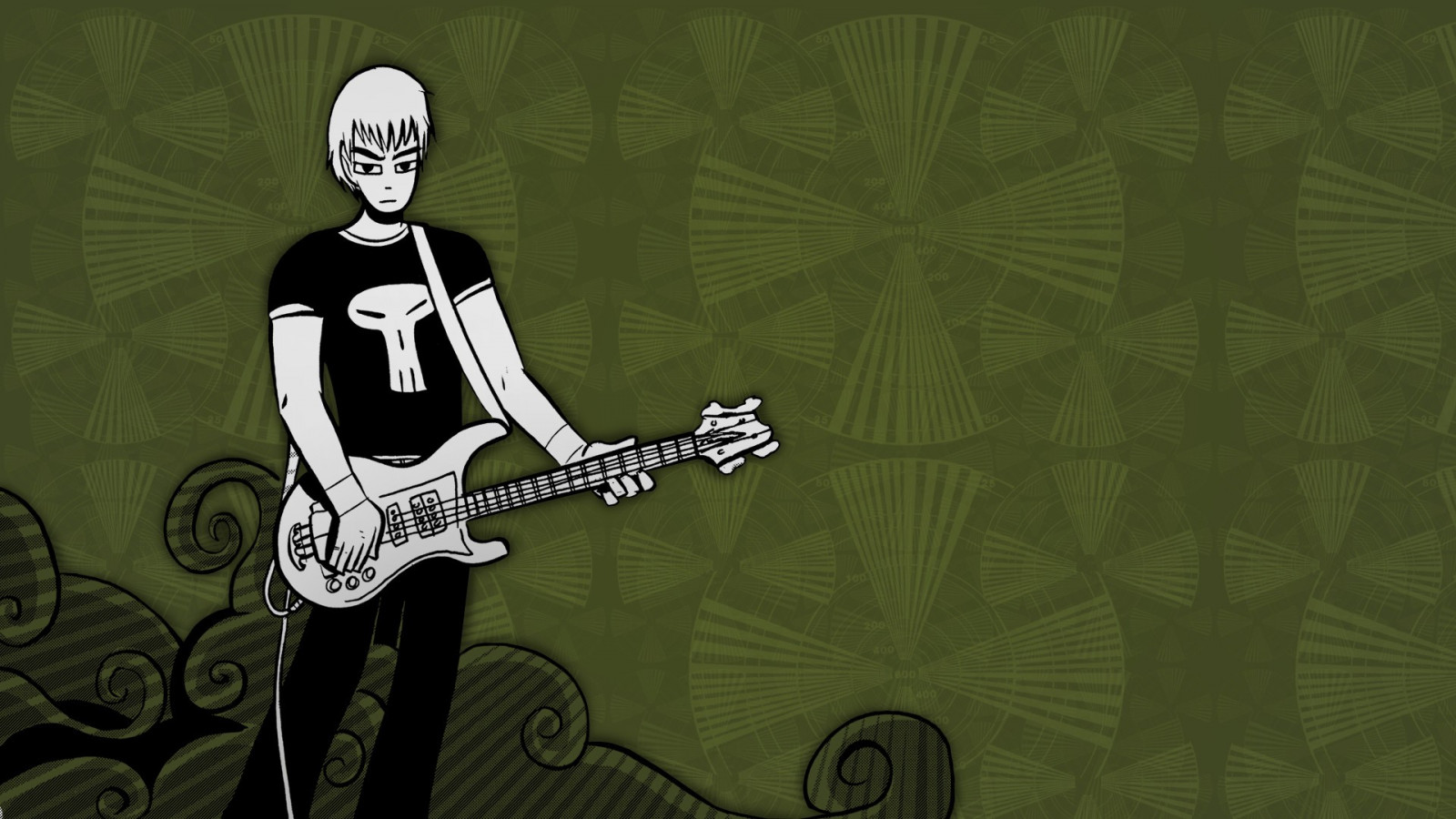 výkres, ilustrace, zelená, kreslená pohádka, vzor, Scott Pilgrim, UMĚNÍ, skica, Snímek obrazovky, počítač tapeta, kryt alba