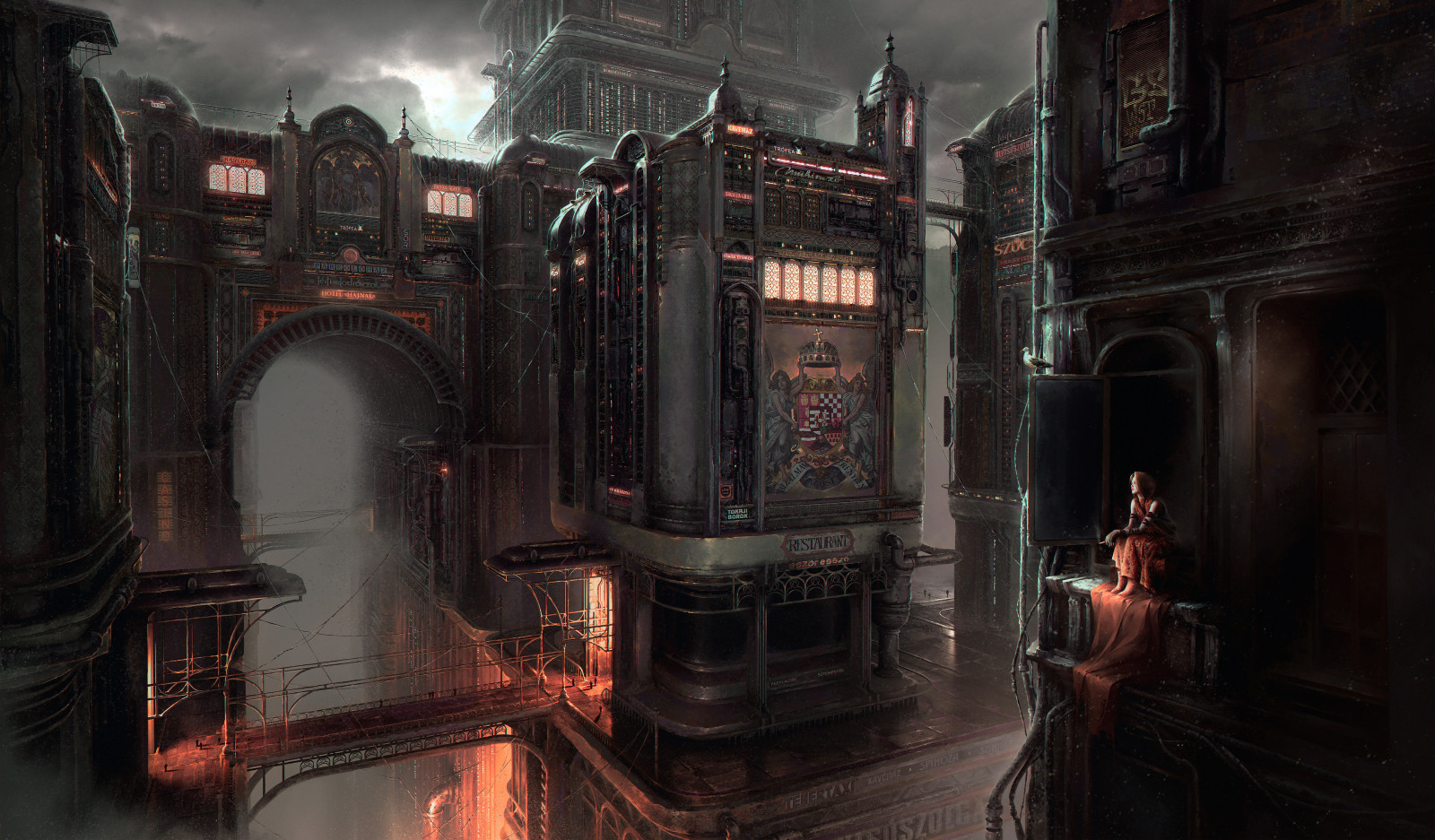 edificio, cg artwork, ciudad, oscuridad, Juego de aventuras, máquina, juegos, flash photography, evento, metal, cielo, Ingenieria, ART, Strategy video game, video game software, nube, Juego de pc, Autoparte, ilustración, noche, personaje de ficción, Digital compositing