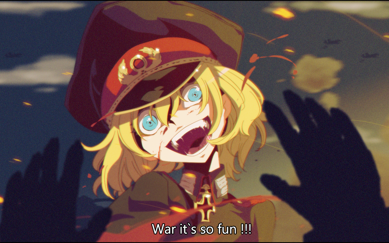 ilustrace, anime, anime dívky, kreslená pohádka, Youjo Senki, Tanya Degurechaffová, Snímek obrazovky