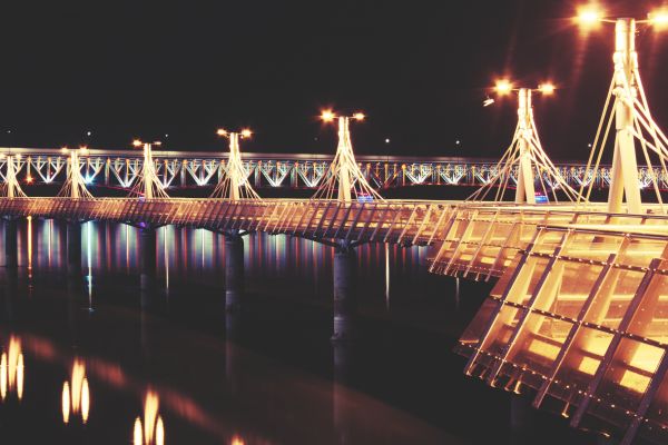 pier,night,lights,bridge