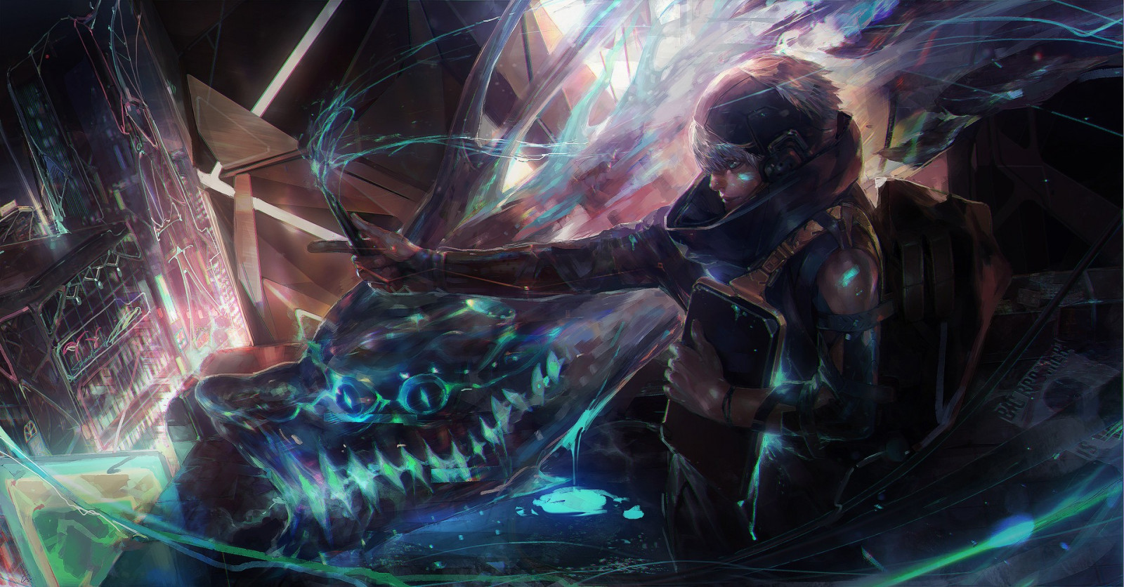Fantasy art, anime, Magia, Drago, immagine dello schermo, sfondo del computer, arte frattale, effetti speciali