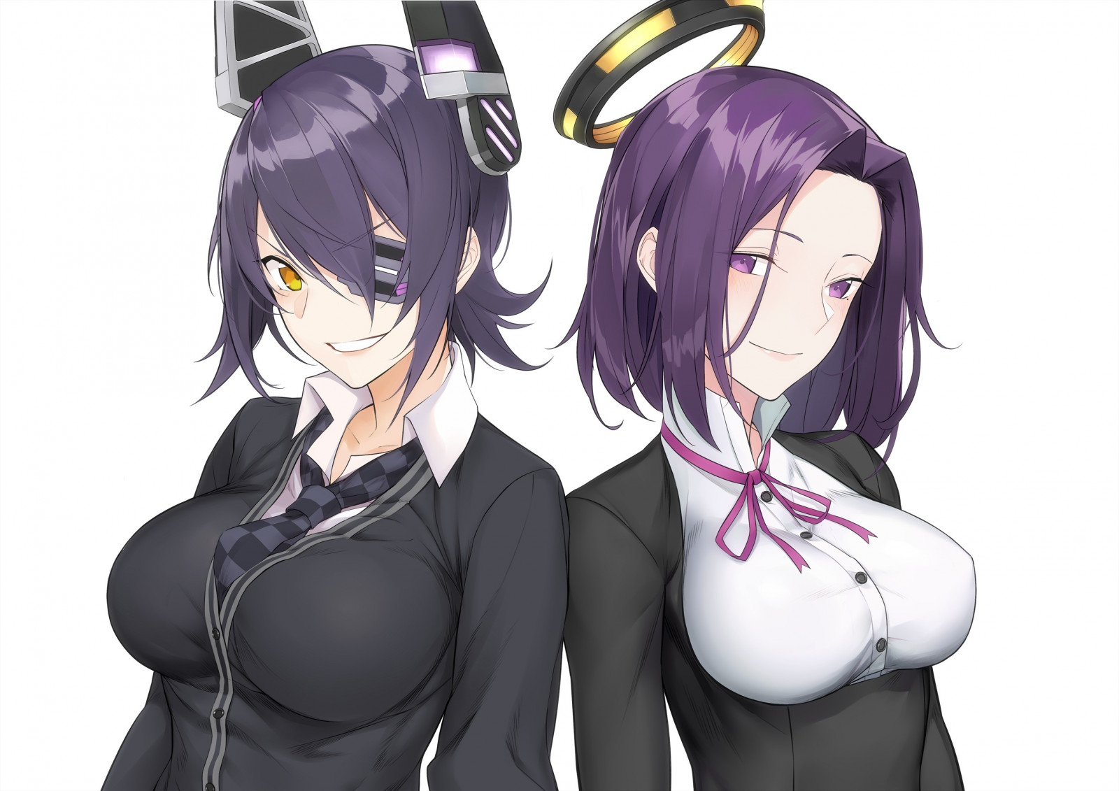Illustration, Anime, Anime Mädchen, Karikatur, Kantai-Sammlung, schwarzes Haar, Tenryuu KanColle, Tatsuta KanColle, Mangaka