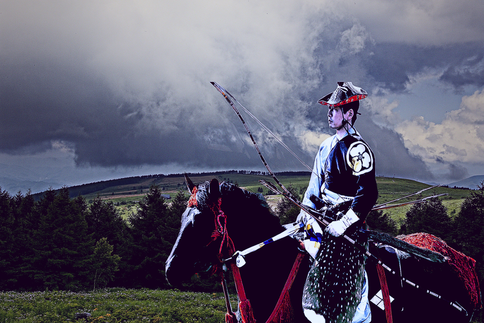 Wallpaper horse, field, Japan, hunting, bow, samurai, mywinners 1800x1200 998523 HD