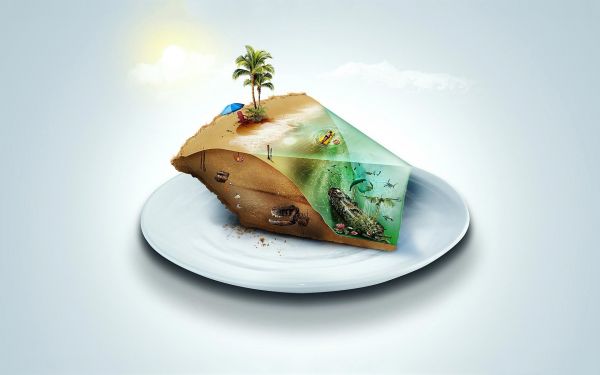 sea, shark, water, digital art, food, simple background