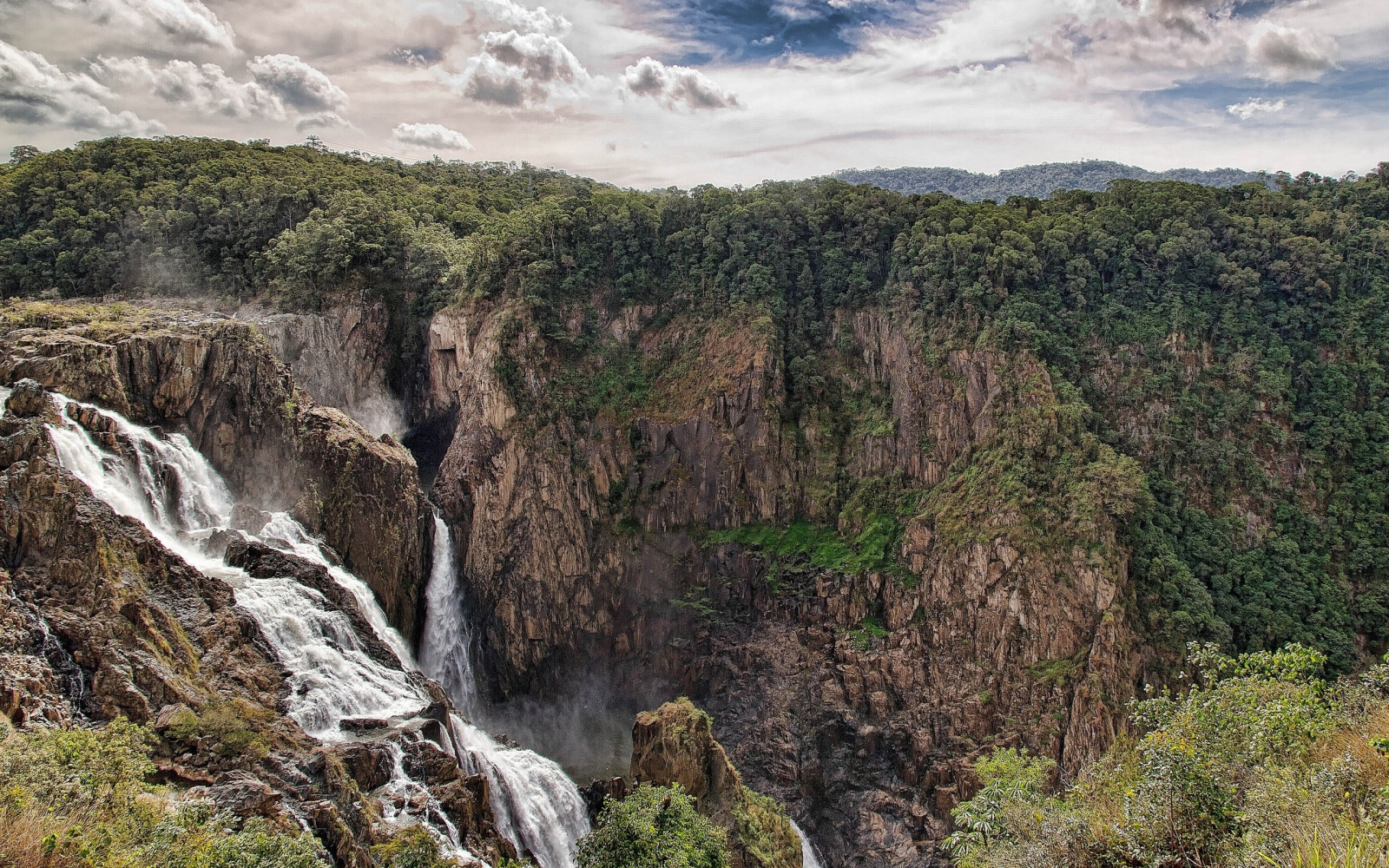 Wallpaper : landscape, waterfall, rock, nature, cliff, national park ...