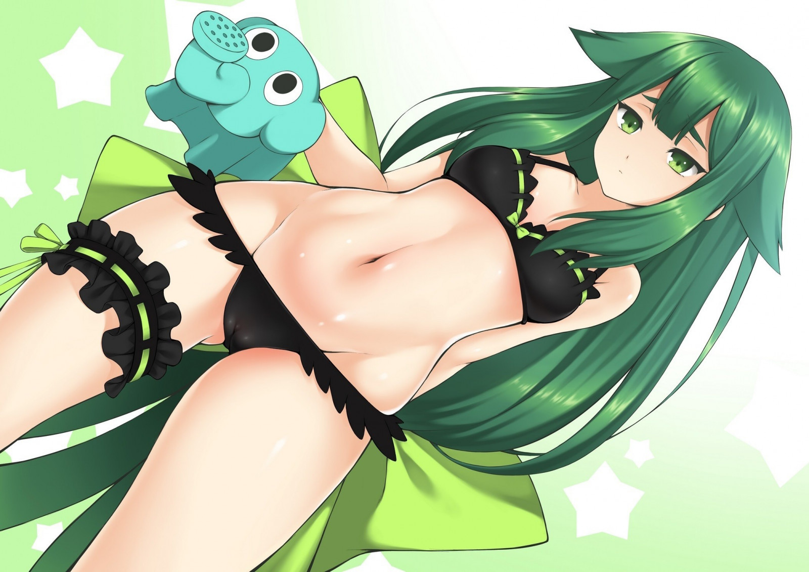 ilustrace, anime, zelená, kreslená pohádka, pusa, ecchi, Gatchaman Davy, Miya Utsutsu, mangaka