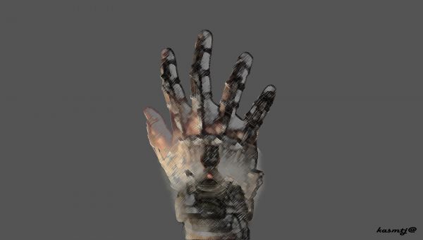 simple background,simple,sculpture,Call of Duty,hand,finger