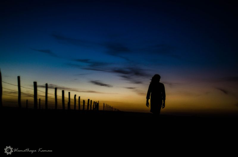 Afrika,Sonnenuntergang,Himmel,Frau,Sonne,Silhouette