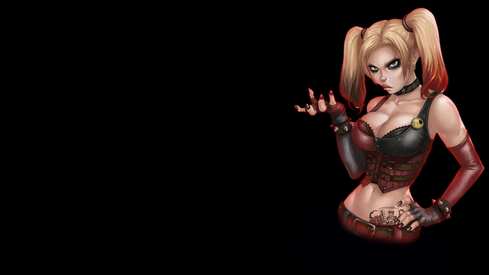 digitální umění, Bat-man, Žolík, DC Comics, Harley Quinn, tma, Snímek obrazovky