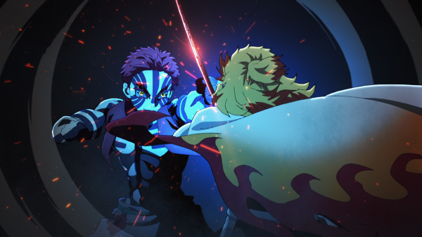 Kimetsu no Yaiba,anime,Anime screenshot,rengoku kyoujurou,Akaza Kimetsu no Yaiba,night