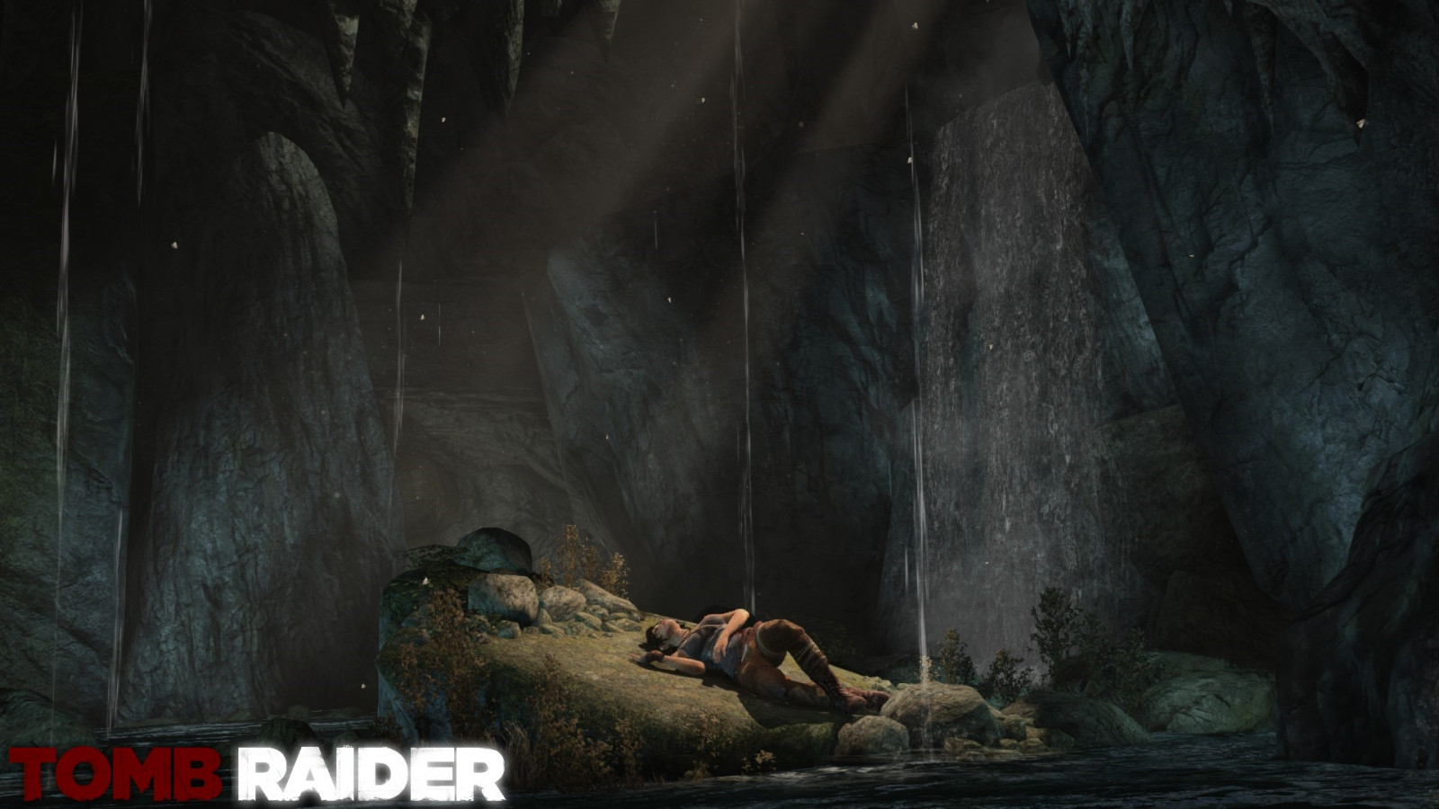 vodopád, videohry, jeskyně, PC herní, džungle, Lara Croft, Tomb Raider, mytologie, tma, Snímek obrazovky, pc hry