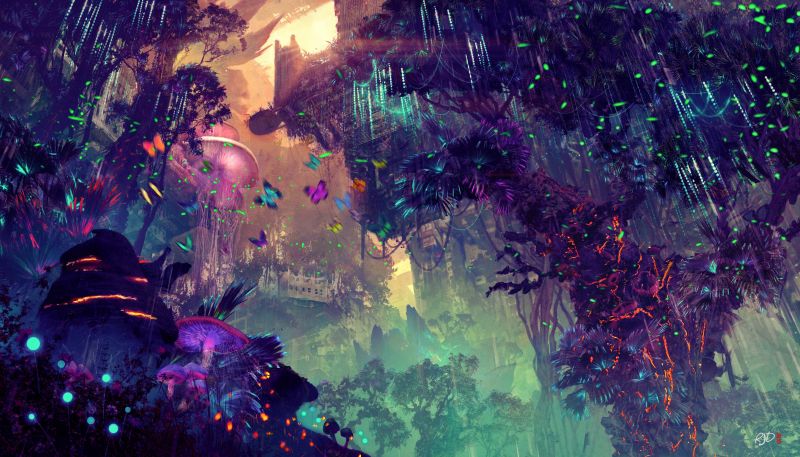 krajina, digitální umění, fantasy umění, město, řeřavý, sci-fi krajina, digitální umění, fantasy umění, město, řeřavý, sci-fi