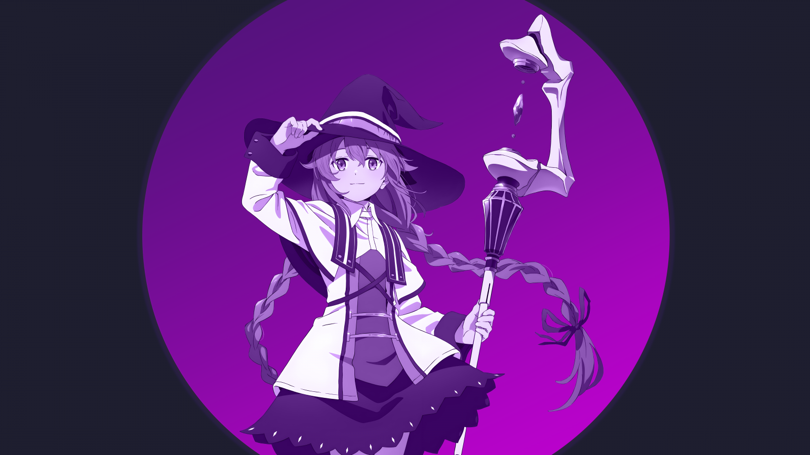 Wizard Roxy デスクトップ壁紙 : ミニマリズム, 紫色の髪, ビューアを見て, Roxy Migurdia Mushoku Tensei, Mushoku ...