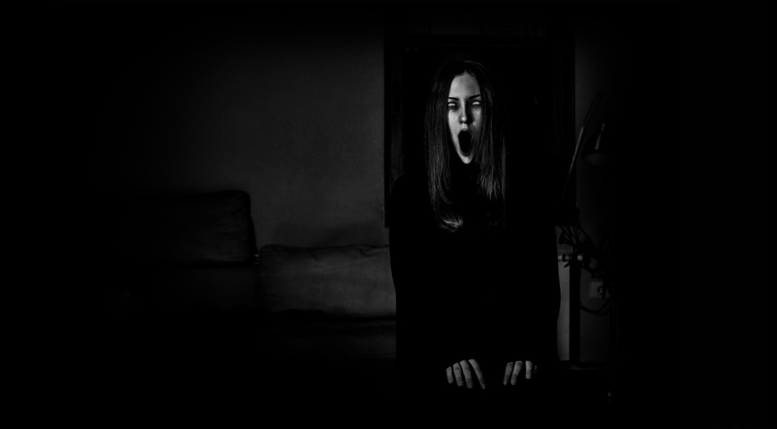 bílý, Černá, ženy, černobílý, hrůza, stín, fotografování, umělecká díla, půlnoc, světlo, tma, Snímek obrazovky, počítač tapeta, Černý a bílý, monochromatické fotografování, Film noir