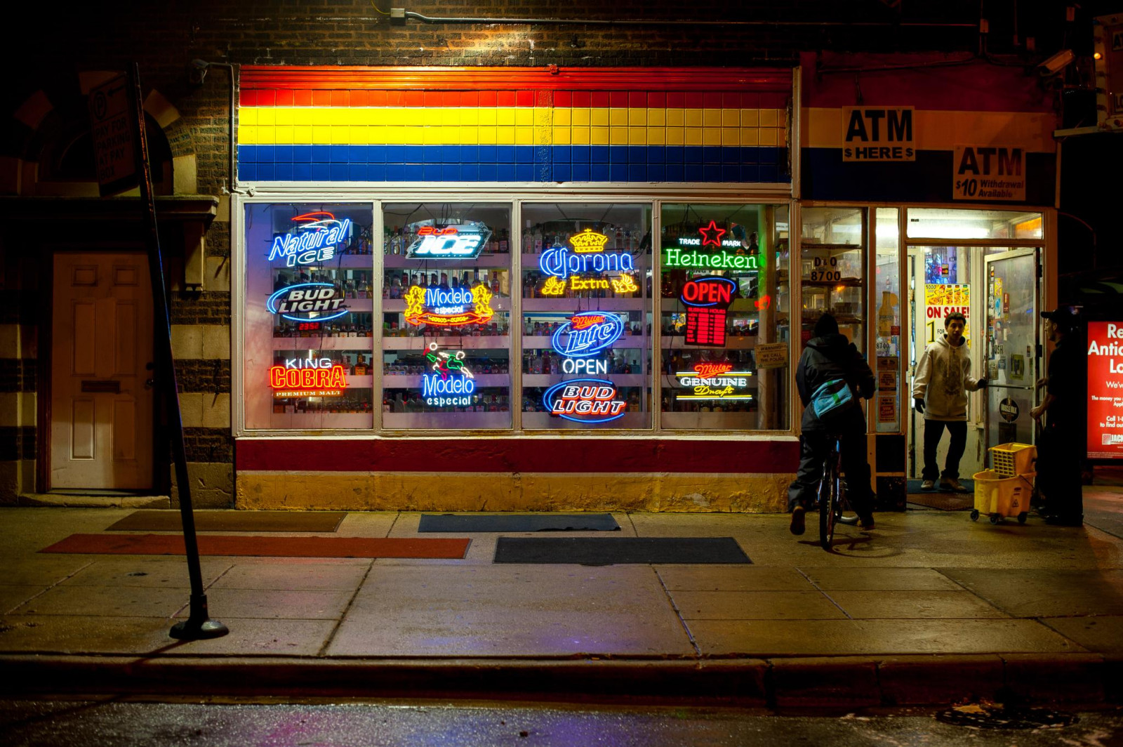 Wallpaper : nightphotography, Chicago, beer, glass, night, neon, open
