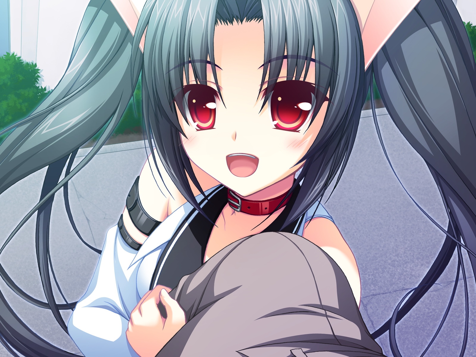 ilustrace, anime, umělecká díla, kreslená pohádka, černé vlasy, červené oči, pusa, dívka, rozkoš, mangaka, Asami Asami, fake blankyt arcology