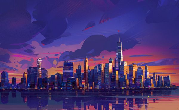 digital art,artwork,illustration,Entergalactic,city,cityscape