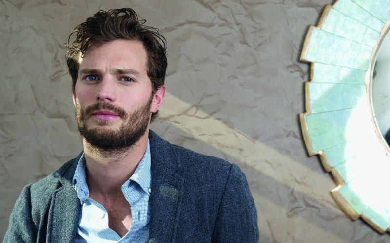portrét, vlasy, Osoba, Jamie Dornan, modrý, barva portrét, vlasy, Osoba, Jamie Dornan, modrý, barva